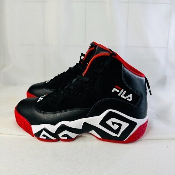Fila Mens MB Black Lace Up Mid Top Athletic Basketball Shoes Size US 9 - Picture 2 of 12